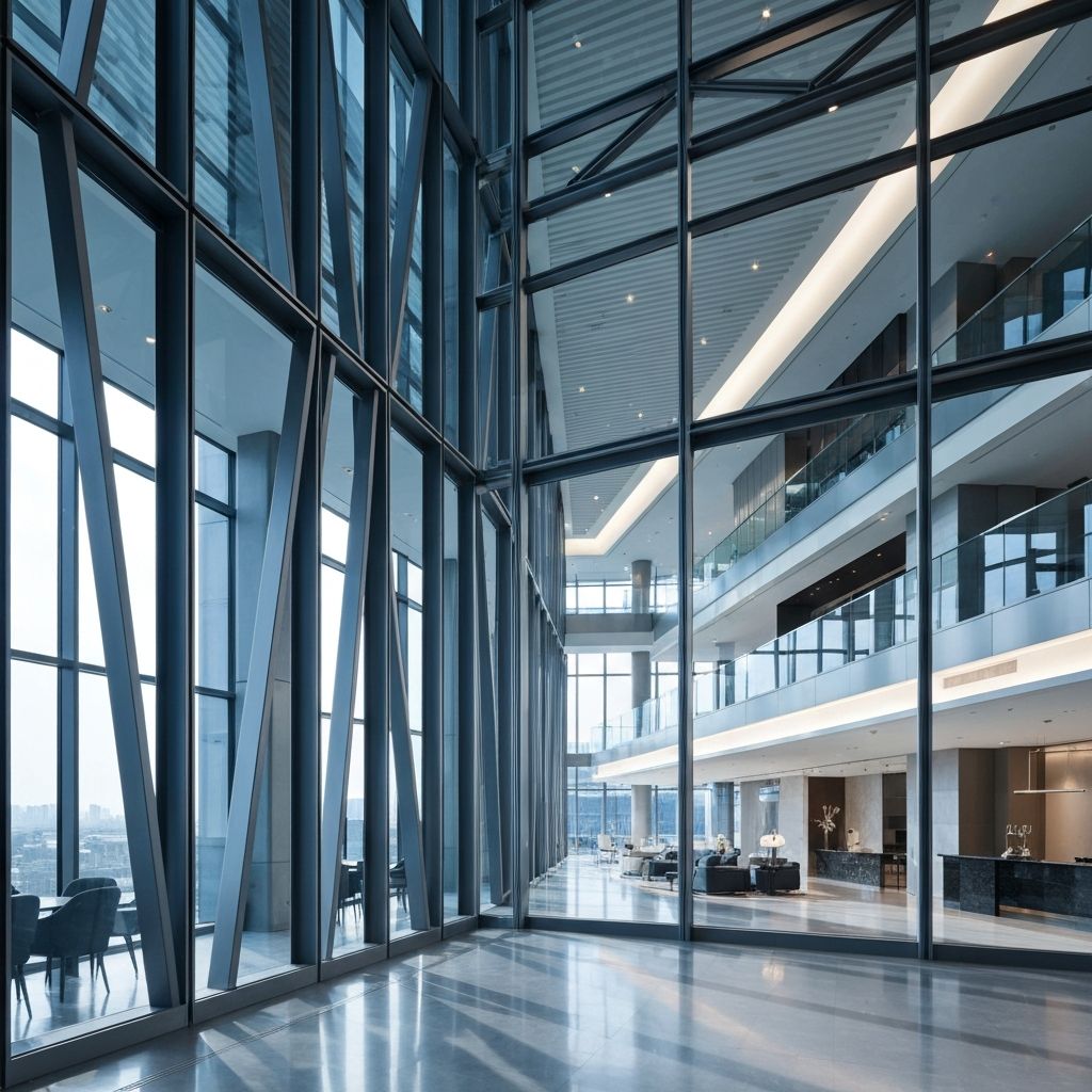 Luxury glass architecture interior